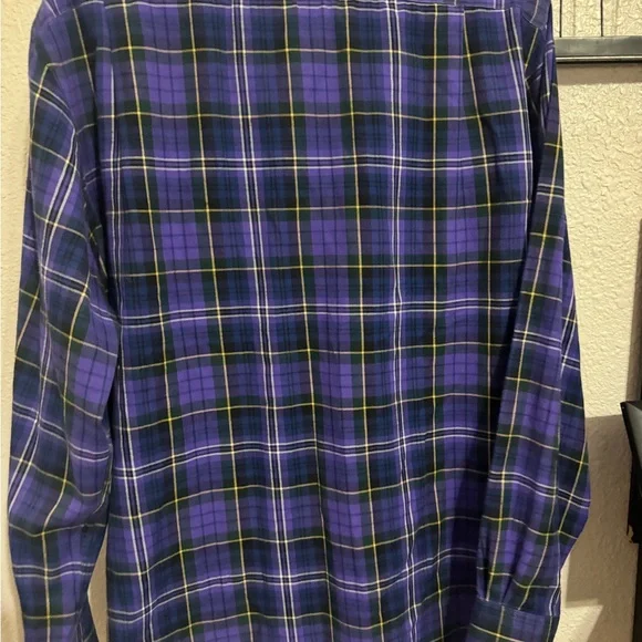 Ledbury Men's Purple Plaid Button Down Shirt - Picture 5 of 6